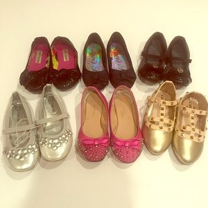 6 pair of size 11 little girl flats